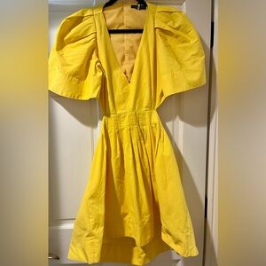 Banana Republic Open Backed Mini Dress Umbrella Yellow Size 4